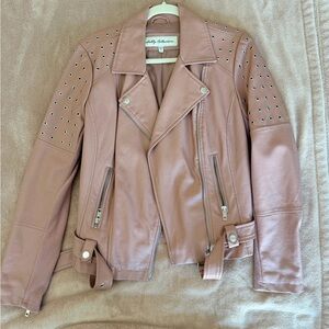 Studded Mauve faux Leather Jacket